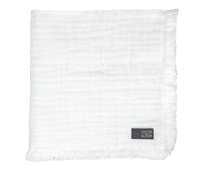Vinter & bloom filt feather muslin eko bright white 100x80cm