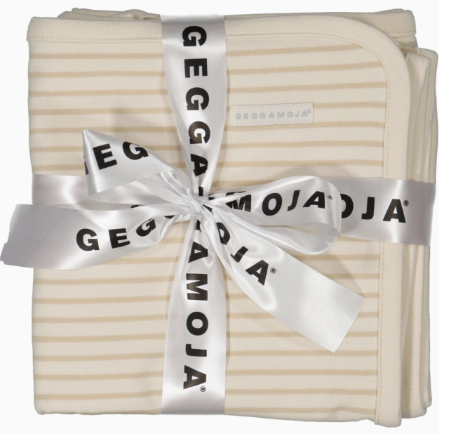 Geggamoja filt classic bambu 75x75cm vit/beige