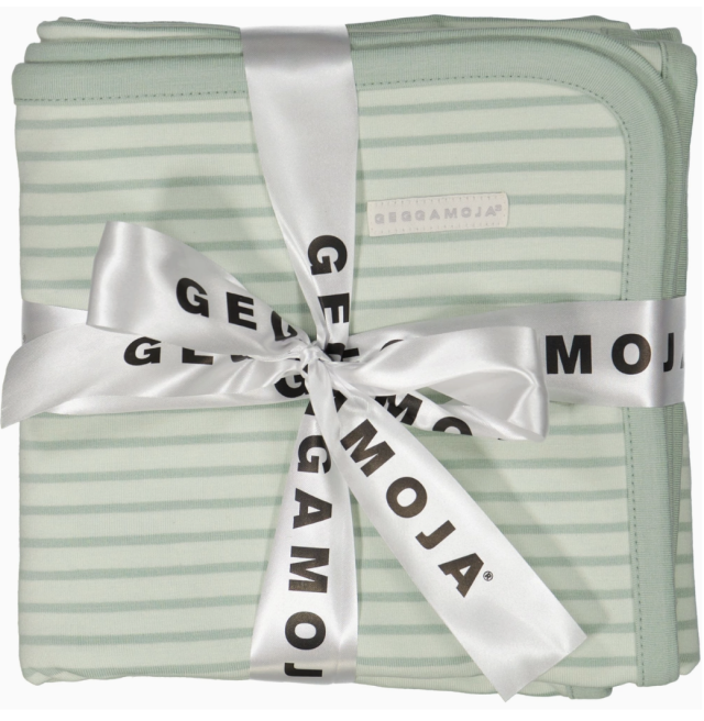 Geggamoja filt classic bambu 75x75cm ljusgrön/grön