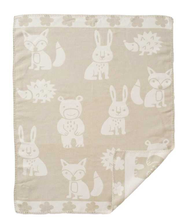 Klippan yllefabrik filt borstad bomull smile beige 70x90cm