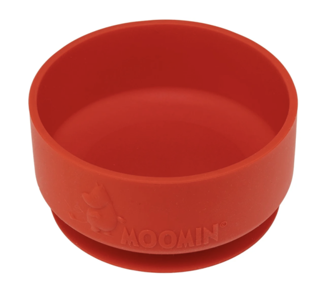 Rätt start mumin silikon skål med sugkopp lingonberry red