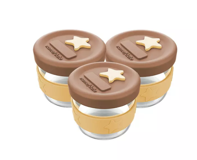 Cherub baby matburk glas/silikon 3x120ml caramel/mimosa