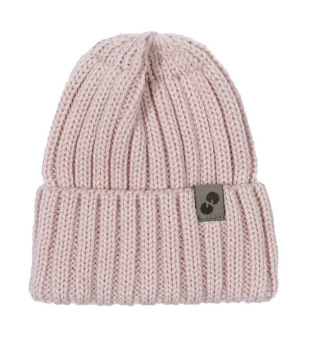 Nordbaby ribbed beanie brian merinoull pink