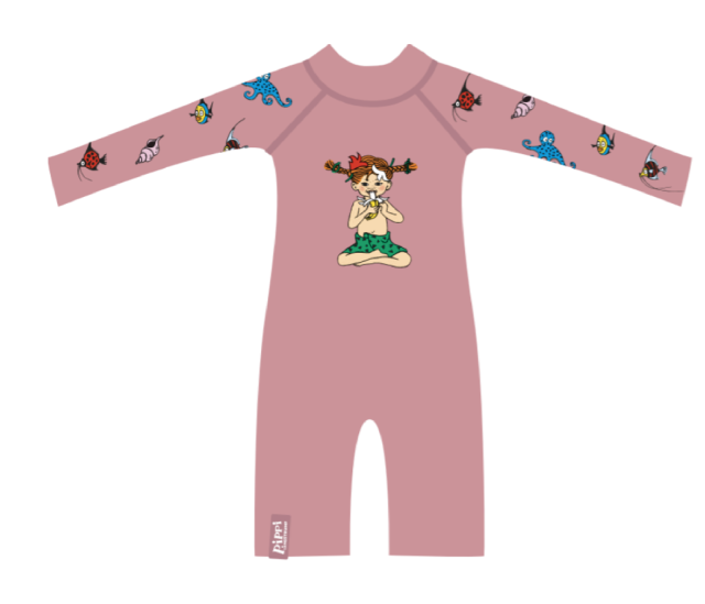 Swimpy uv-dräkt pippi i söderhavet rosa