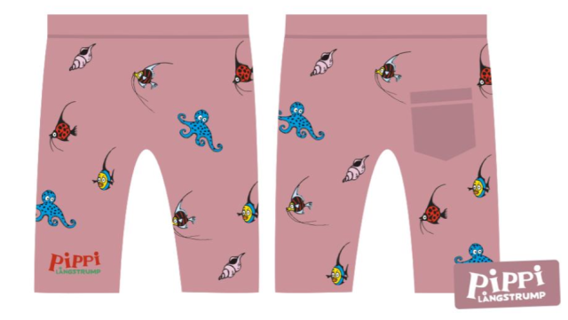 Swimpy uv-shorts pippi i söderhavet rosa