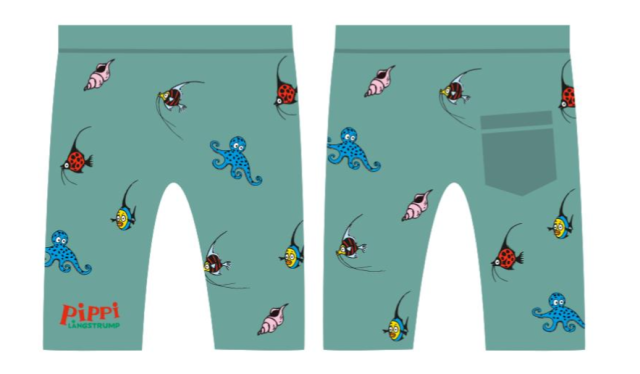 Swimpy uv-shorts pippi i söderhavet grön