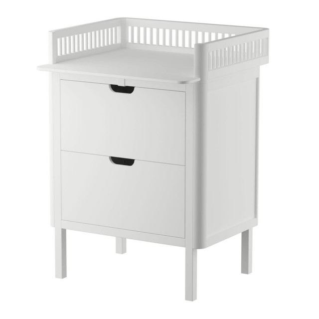 Sebra skötbord med lådor classic white
