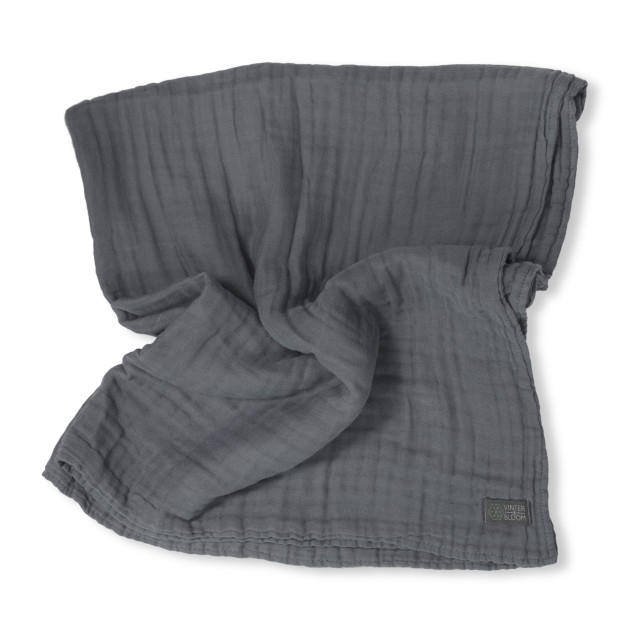 Vinter & bloom filt layered muslin eko steel grey 100x80cm