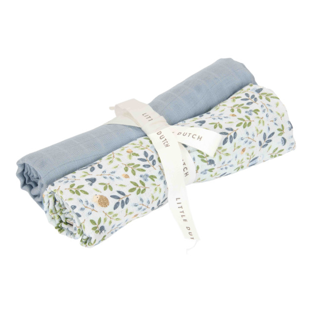 Little dutch muslinfilt forest adventure & denim blue 70x70cm 2-pack