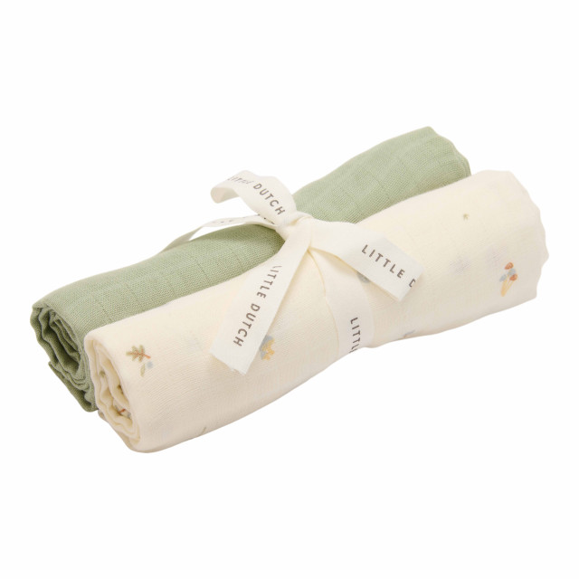 Little dutch muslinfilt forest treasure & sage 70x70cm 2-pack