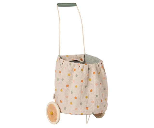 Maileg trolley multi dots blue