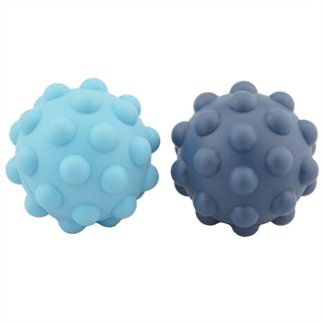 Tiny tot sensory silicone fidget small balls 2-pack blue