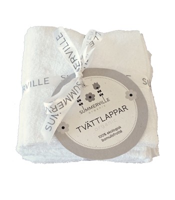 Summerville tvättlappar organic vit 5-pack