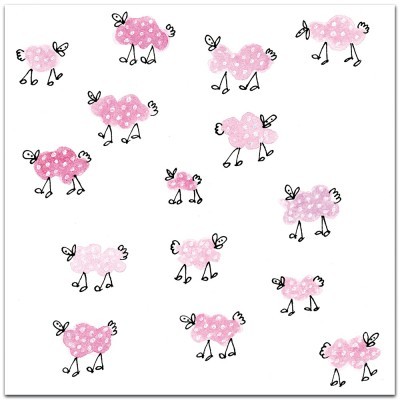Nobhill kort lamm rosa